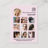 Pink Instagram Photo Grid Beauty Social Media  Visitekaartje (Voorkant)