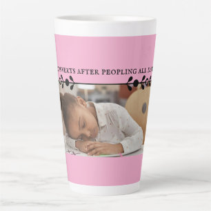 Pink Introvert Mème Latte Mug