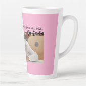Pink Introvert Mème Latte Mug (Droite)