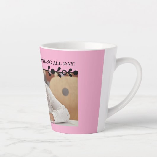 Pink Introvert Mème Latte Mug (Droite)