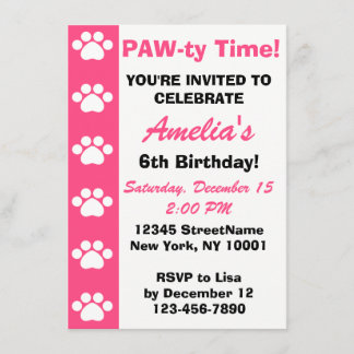 Pink - Invitation à la fête d'anniversaire pour ch