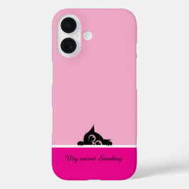 Pink iPhone Case with Cute Kitten Design