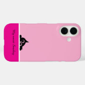 Pink iPhone Case with Cute Kitten Design (Achterkant (horizontaal))