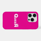 Pink iPhone case with 'Queen' (Verso Horizontal)