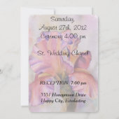 PINK IRIS WEDDING INVITATIE KAART (Achterkant)