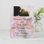PINK IRIS WEDDING INVITATIE KAART (Staand voorkant)
