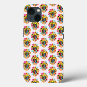 Pink Island Tropical Sea Turtles Floral iPhone 13 Hoesje