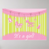Pink It A Girl Baby Annonce Poster (Devant)