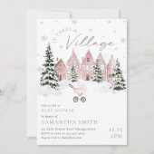 Pink It Takes A Village Baby Shower Invitation (Devant)