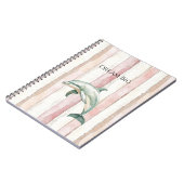 Pink Ivory Cream Stripes Dolphin Notitieboek (Linkerzijde)