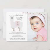 Pink & Ivory Cute Llama Ziekendag Kaart (Voorkant)