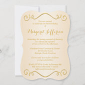 Pink, Ivory, Gold 65th Photo Birthday Invitation (Dos)