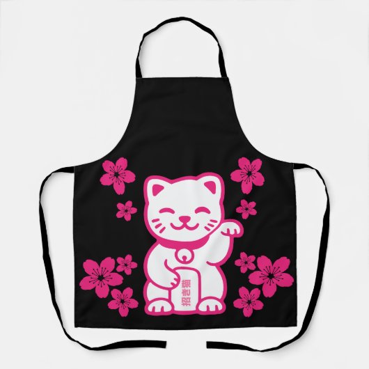 Pink Japanese Maneki-neko Schort (Voorkant)