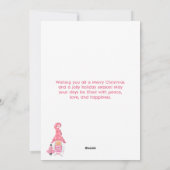 Pink Jolly Girl Gnome Carte de vacances - Custom F (Dos)