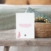 Pink Jolly Girl Gnome Carte de vacances - Custom F