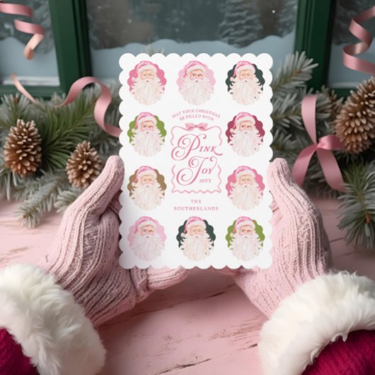 Pink Joy Retro Fun  Waterverf Sinterklaas Feestdagenkaart