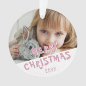 Pink Joyeux Noël Famille Vacances Photo (devant)