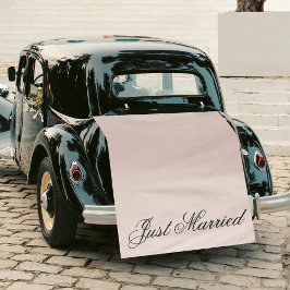 Pink Just Married Fabric Car Wedding Banner Sign Wandkleed