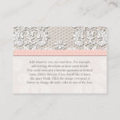 PInk Kaart van de  kant van de bruiloftsreceptie (Achterkant)