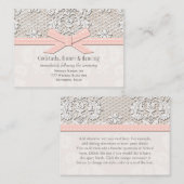 PInk Kaart van de  kant van de bruiloftsreceptie (Voorkant / Achterkant)