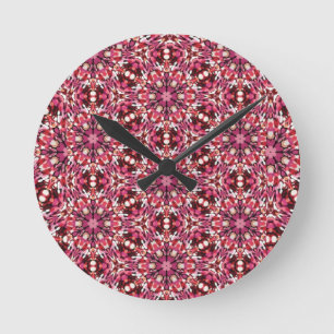 Pink Kaleidoscoop Ronde Klok