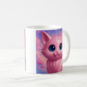 Pink Kawaii Cat  Koffiemok (Voorkant rechts)