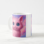 Pink Kawaii Cat  Koffiemok (Voorkant links)