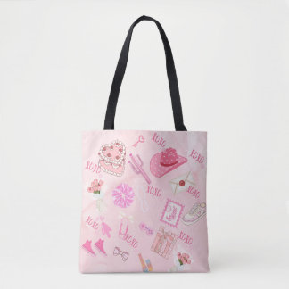 Pink Kawaii girly Tote Bag. Draagtas