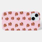 Pink Kawaii Highland Cows Seamless Pattern Case-Mate iPhone Case (Achterkant (horizontaal))