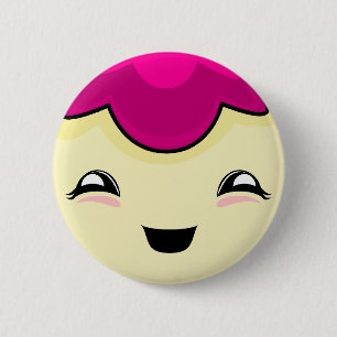 Pink Kawaii Tickle Monster Ronde Button 5,7 Cm