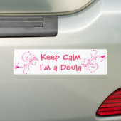 Pink Keep Calm Je suis un Sticker Doula Bumper (En voiture)