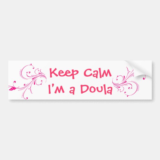Pink Keep Calm Je suis un Sticker Doula Bumper (Devant)