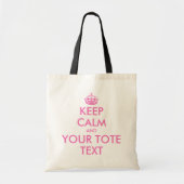 Pink keep calm reusable grocery shopping tote bag (Devant)