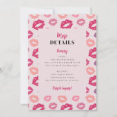 Pink Kiss Lips Bachelorette Party Invitation (Dos)