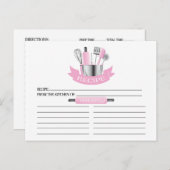 Pink Kitchen Tools Fête des mariées Recette Cartes (Devant / Derrière)