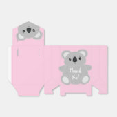 Pink Koala Beer Baby shower Bedankdoosjes (Uitgevouwen)