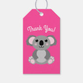 Pink Koala Beer Birthday Party Cadeaulabel (Voorkant)