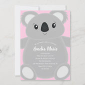 Pink Koala Beer Birthday Party Kaart (Voorkant)