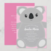 Pink Koala Beer Birthday Party Kaart (Voorkant / Achterkant)