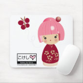 Pink Kokeshi Triplet Muismat (Met muis)
