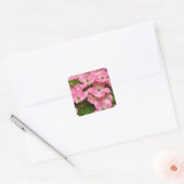 Pink kousa dogwood print vierkante sticker (Envelop)