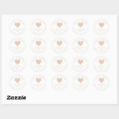 Pink Lace Effect Heart Love & Thanks Supporting Ronde Sticker (Vel)