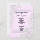 PINK LACE ELEGANT CLASSY WEDDING KAART (Voorkant)