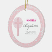 Pink Lace Girl Baptisme Keramisch Ornament (Links)