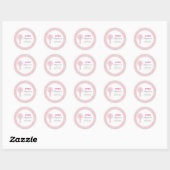 Pink Lace Girl Baptisme Ronde Sticker (Vel)