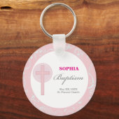 Pink Lace Girl Baptisme Sleutelhanger (Voorkant)