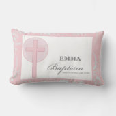 Pink Lace Girl doop gepersonaliseerd Kussen (Voorkant)
