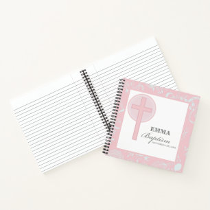 Pink Lace Girl doop gepersonaliseerd Notitieboek