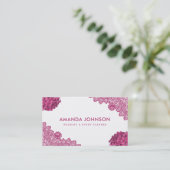 Pink Lace Hydrangea Floral Wedding Event Planner Visitekaartje (Staand voorkant)
