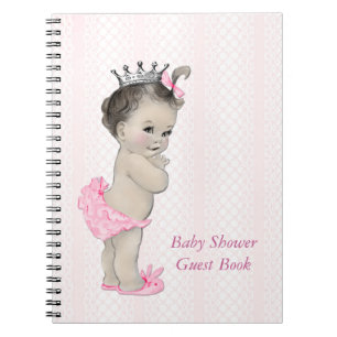 Pink Lace Princess Baby shower gastenboek Notitieboek